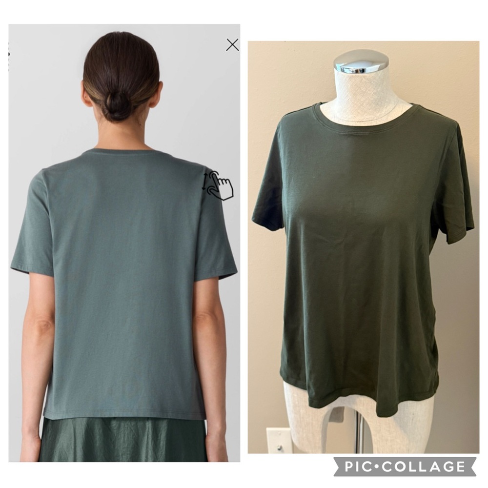 Eileen Fisher Forest Green Short Sleeve Tee